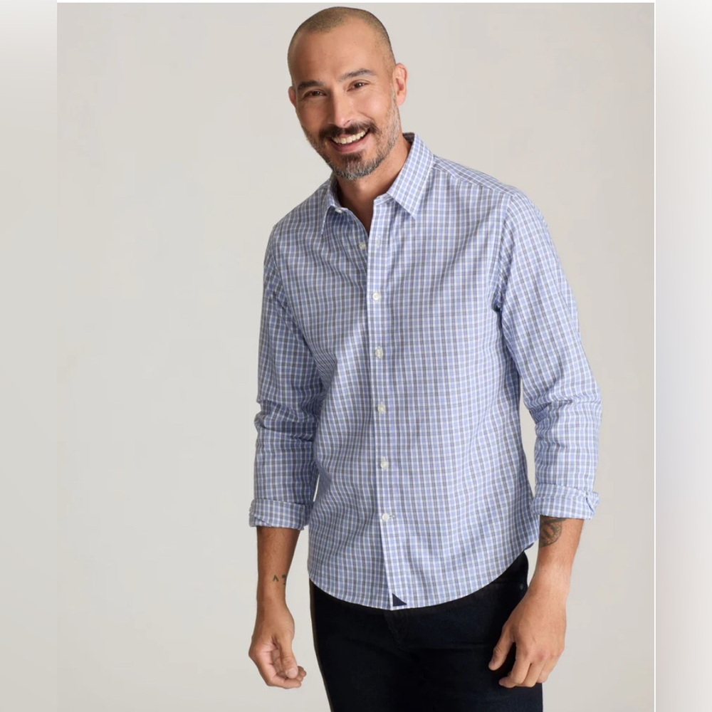 UNTUCKit Blue Checkered Casual Button Down Shirt